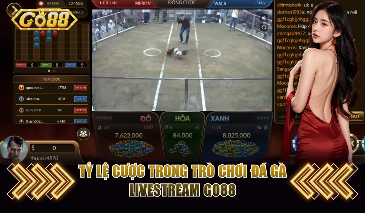 Tỷ lệ cược trong trò chơi Đá Gà livestream Go88